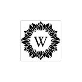 Elegant Zonnebloem Familie Monogram, Rubberstempel (Afrduk)