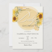 Elegant Zonnebloem Geel Bloemen Baby shower Kaart (Voorkant)