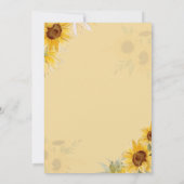 Elegant Zonnebloem Geel Bloemen Baby shower Kaart (Achterkant)