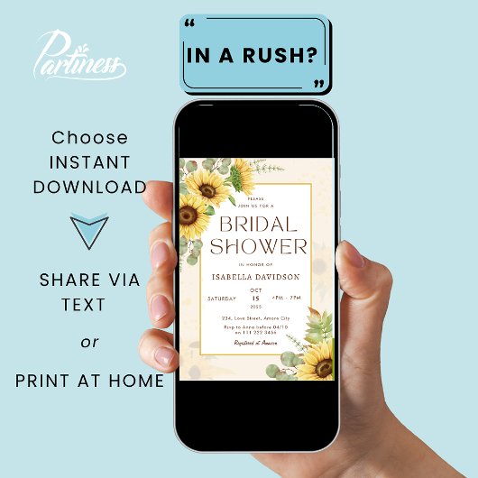 Elegant Zonnebloem Geel Bloemen Vrijgezellenfeest Kaart