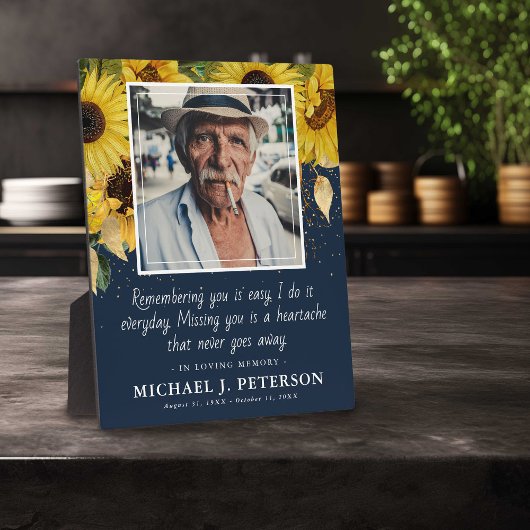 Elegant zonnebloem in liefhebbend geheugen Keepomw Fotoplaat