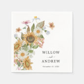 Elegant Zonnebloem Papier Servet (Voorkant)