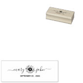 Elegant Zonnebloem Script Couple Save the Date Rubberstempel (Gestempeld)