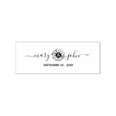 Elegant Zonnebloem Script Couple Save the Date Rubberstempel (Afrduk)