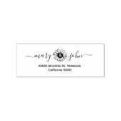 Elegant Zonnebloem Script Koppel Retouradres Rubberstempel (Afrduk)