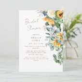 Elegant Zonnebloem Toscaans Vrijgezellenfeest Kaart (Staand voorkant)