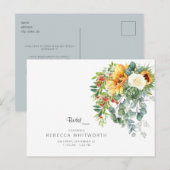 Elegant Zonnebloem Toscaans Vrijgezellenfeest Uitnodiging Briefkaart (Voorkant / Achterkant)