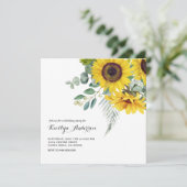 Elegant Zonnebloem verjaardagsfeest Kaart (Staand voorkant)