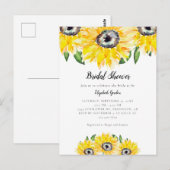 Elegant Zonnebloem Vrijgezellenfeest Nodig Waterve Briefkaart (Voorkant / Achterkant)