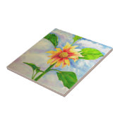 Elegant Zonnebloem waterverf schilderij Tegeltje (Zijkant)