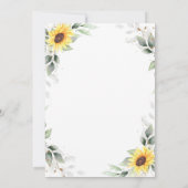 Elegant zonnebloemen Eucalyptus Rustisch Afstudere Bedankkaart (Achterkant)