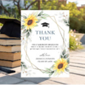 Elegant zonnebloemen Eucalyptus Rustisch Afstudere Bedankkaart