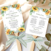 Elegant Zonnebloemen Eucalyptus Trouwprogramma Handwaaier