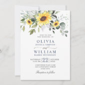 Elegant zonnebloemen Eucalyptus Weduwen in één Kaart (Voorkant)