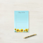 Elegant zonnebloemen op Sky Blue Dingen om post-i  Post-it® Notes (Op bureau)