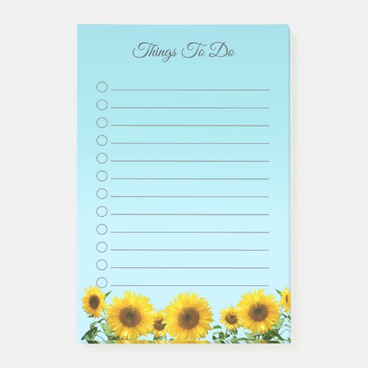 Elegant zonnebloemen op Sky Blue Dingen om post-i  Post-it® Notes (Voorkant)