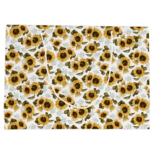 Elegant zonnebloempatroon groot cadeauzakje (Achterkant)