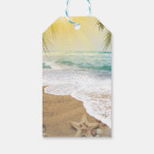 Elegant zonneschijn en blauw oceaanstrand cadeaulabel (Achterkant)