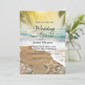 Elegant zonneschijn en blauw oceaanstrand kaart (Staand voorkant)