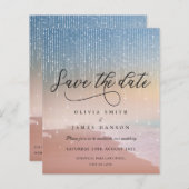 Elegant zonnestrandlicht bruiloft Bespaar op datum (Voorkant / Achterkant)