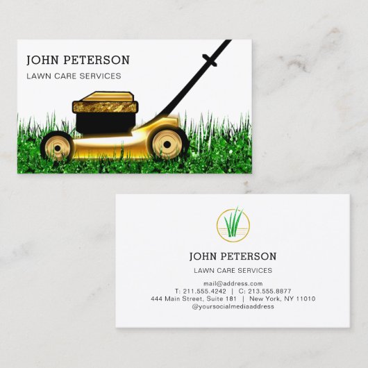 Elegant zorg voor grassen visitekaartje (Voorkant / Achterkant)