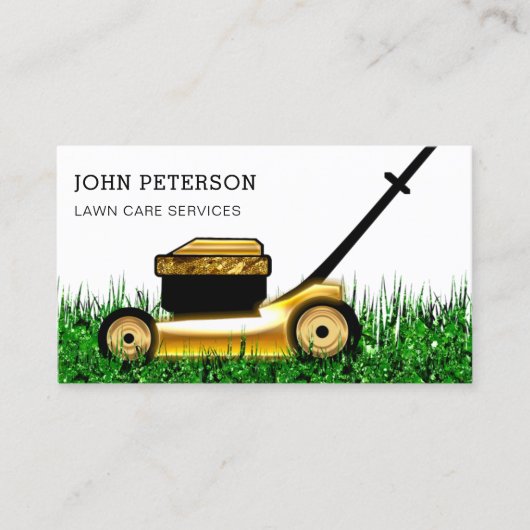 Elegant zorg voor grassen visitekaartje (Voorkant)