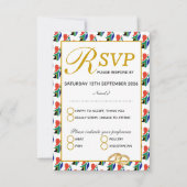 Elegant ZUID-AFRICA RSVP-kaart voor bruiloft RSVP Kaartje (Voorkant)