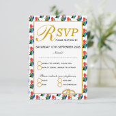Elegant ZUID-AFRICA RSVP-kaart voor bruiloft RSVP Kaartje (Staand voorkant)