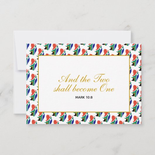 Elegant ZUID-AFRICA RSVP-kaart voor bruiloft RSVP Kaartje (Achterkant)