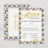 Elegant ZUID-AFRICA RSVP-kaart voor bruiloft RSVP Kaartje (Voorkant / Achterkant)