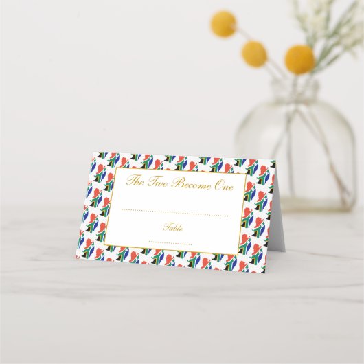 Elegant Zuid-Afrika Huwelijksfeest Plaatskaartje (Voorkant)