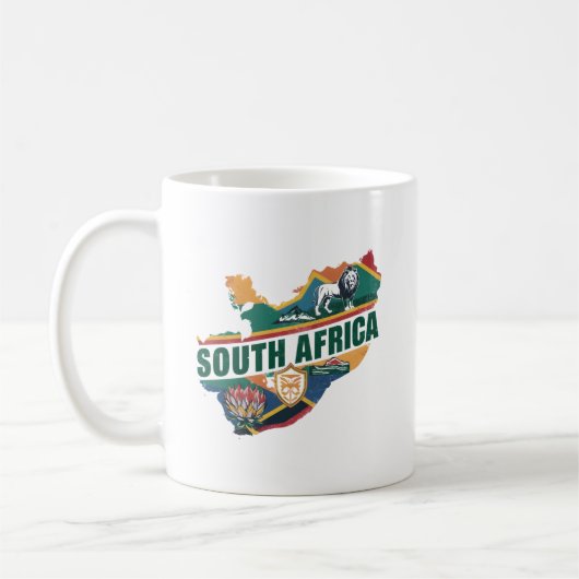  Elegant Zuid-Afrika Travel Souvenir Koffiemok (Links)