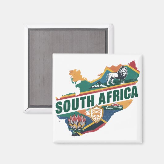 Elegant Zuid-Afrika Travel Souvenir Magneet (Voorkant / Achterkant)