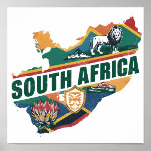  Elegant Zuid-Afrika Travel Souvenir Poster