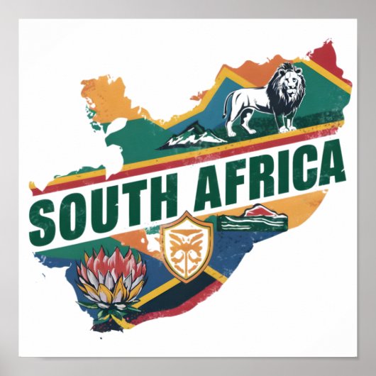  Elegant Zuid-Afrika Travel Souvenir Poster (Voorkant)
