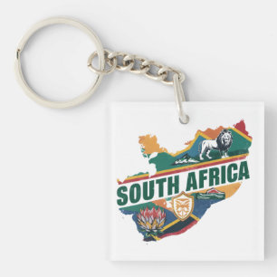 Elegant Zuid-Afrika Travel Souvenir Sleutelhanger
