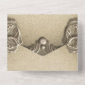 Elegant  Zuid-Charm Burlap Wedding All In One Uitnodiging (Achterkant)