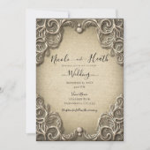 Elegant Zuid-Charm Burlap Wedding Kaart (Voorkant)