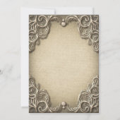 Elegant Zuid-Charm Burlap Wedding Kaart (Achterkant)