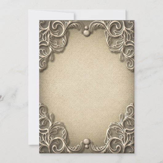 Elegant  Zuid-Charm Burlap Wedding Kaart (Achterkant)