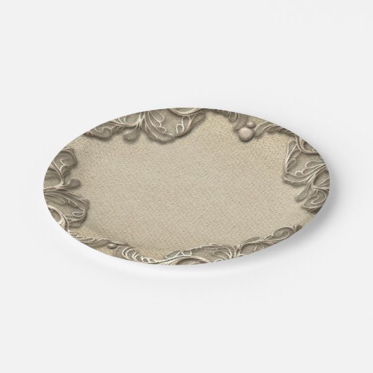 Elegant Zuid-Charm Burlap Wedding Papieren Bordje (Gekanteld)