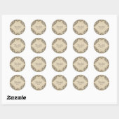 Elegant  Zuid-Charm Burlap Wedding Ronde Sticker (Vel)