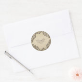 Elegant  Zuid-Charm Burlap Wedding Ronde Sticker (Envelop)