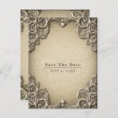 Elegant Zuid Karel slaat de datum op Aankondigingskaart (Voorkant / Achterkant)