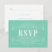 Elegant Zuid-Western pastelgroen RSVP Kaartje (Voorkant / Achterkant)