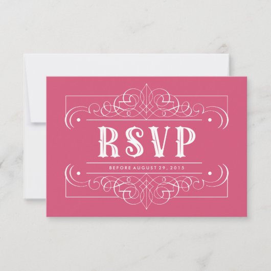 Elegant Zuid-Western Roze RSVP Kaartje (Voorkant)