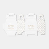 Elegant zuiver wit goudbruin Baby Baptisme Bedankdoosjes (Uitgevouwen)