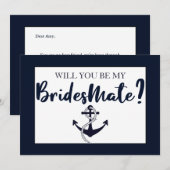 Elegant zul je mijn bruidsgenoot bruidsmeisje Kaar Kaart (Voorkant / Achterkant)