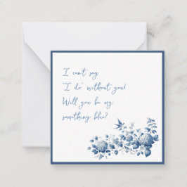 Elegant zul je mijn iets blauw bruiloft Kaart Notitiekaartje