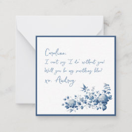 Elegant zul je mijn iets blauw bruiloft Kaart Notitiekaartje